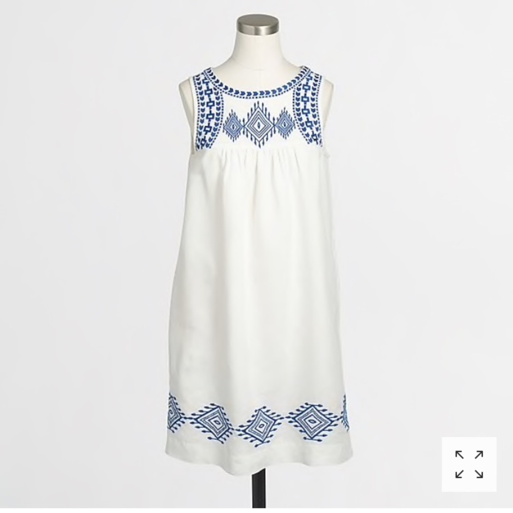 J.Crew Linen-Cotton Embroidered Dress.